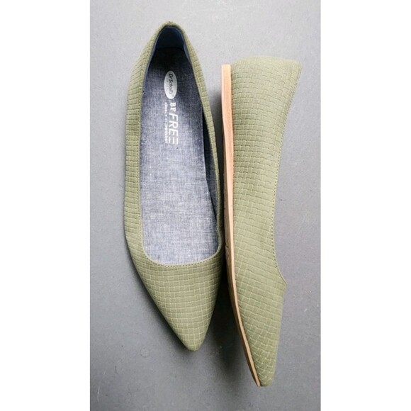 Dr. Scholls Womens 9.5 Aston Flats Green Pointy Toe Manmade Vegan - Picture 5 of 8